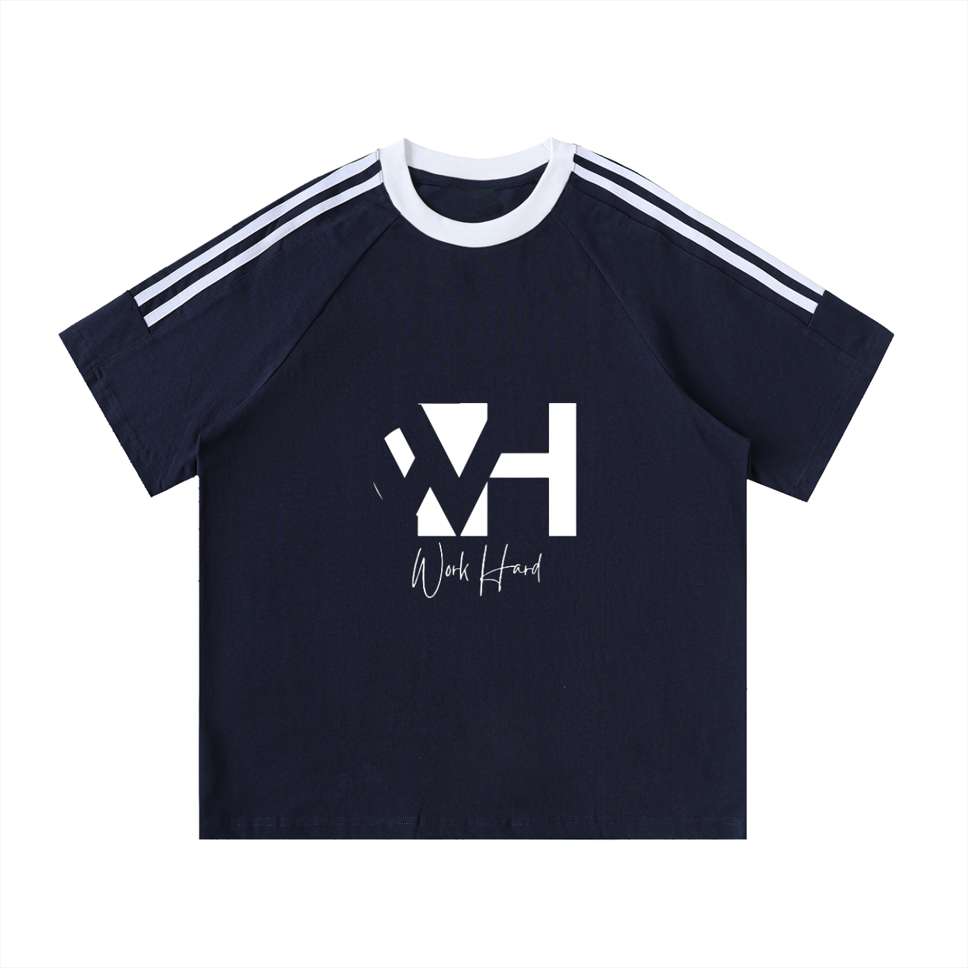 Contrast Tape Crewneck Cotton T-Shirt