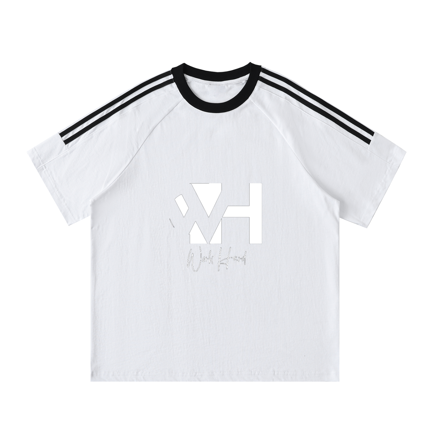 Contrast Tape Crewneck Cotton T-Shirt