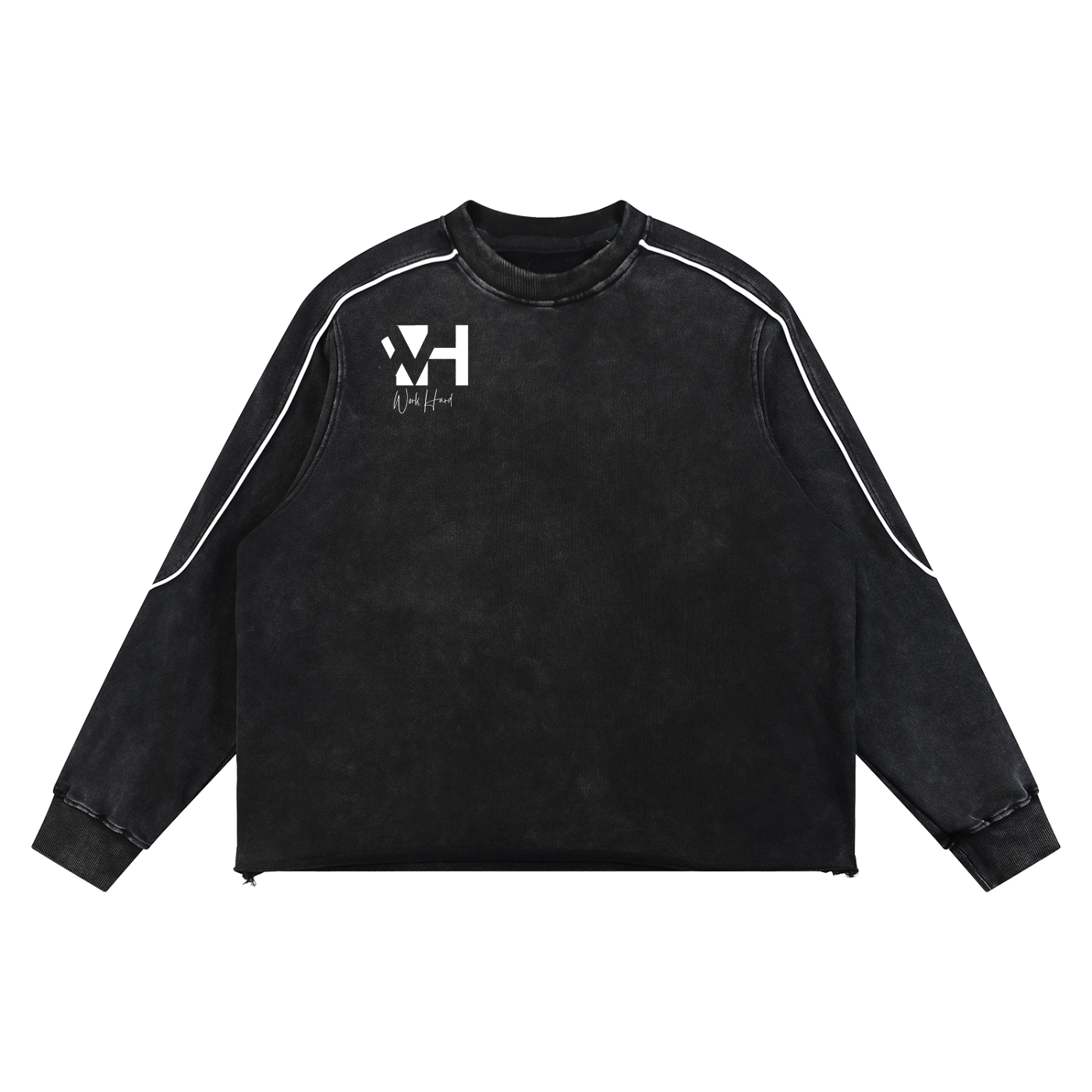Mineral Wash Piping Raw Hem Sweatshirt