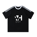 Contrast Tape Crewneck Cotton T-Shirt