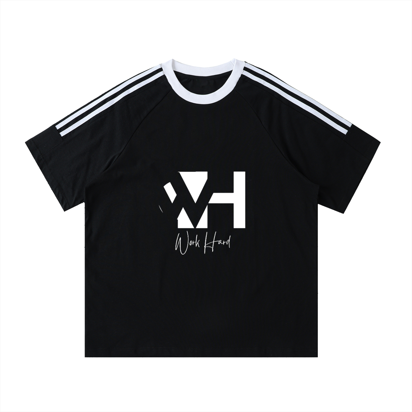 Contrast Tape Crewneck Cotton T-Shirt